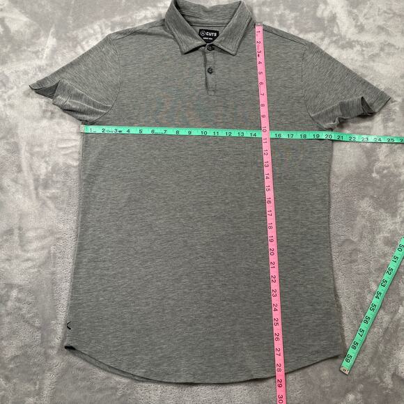 Cuts Clothing Polo Shirt Mens Medium Curve Hem Performance Technical Stretch - Picture 6 of 7